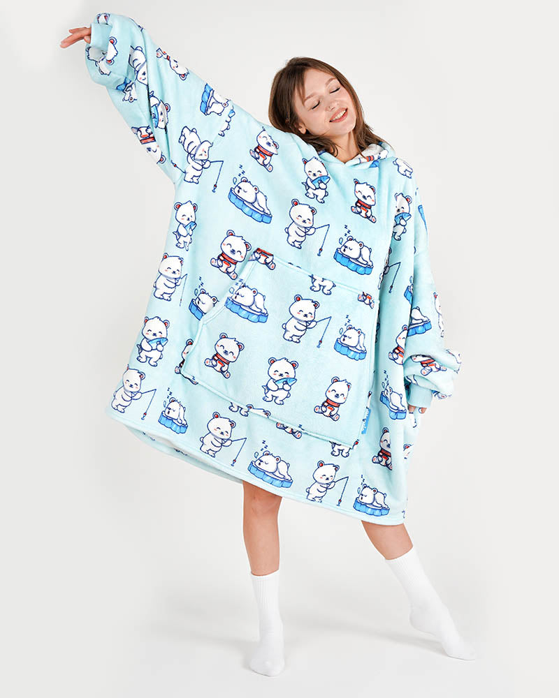 ciepła kocobluza bluza koc Bloozie miś polarny