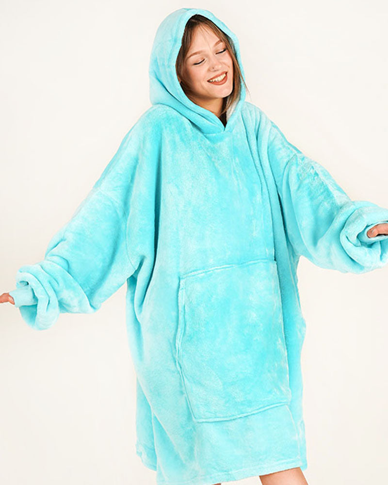 ciepła kocobluza bluza koc Bloozie turkusowa