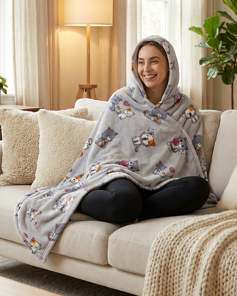 Bloozie Koc z kapturem Sherpa - KOT