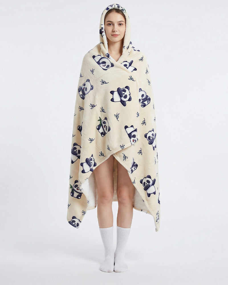 Bloozie Koc z kapturem Sherpa - Panda